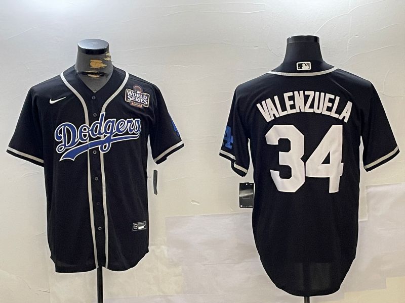 Men Los Angeles Dodgers #34 Valenzuela Black Game 2024 Nike MLB Jersey style 10292->los angeles dodgers->MLB Jersey
